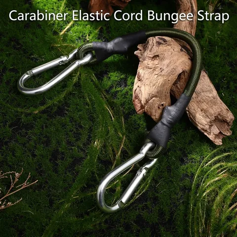 8mm Outdoor Elastic Bungee Cord With Carabiner Metal Hook For Camping Tent Fixing Cycling Luggage Packing Storage Rope