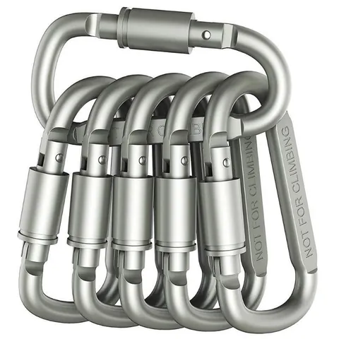 Aluminum Alloy D-Ring Carabiner With Screw Lock Nut Lightweight Gear Clip For Outdoor Camping Backpacking Key Holder Hooks