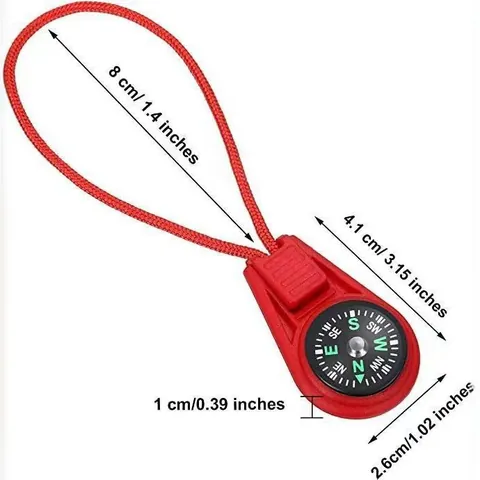 Mini Boussole Portative Tirette de Fermeture Éclair Pendentif Cordon Rempli de Liquide Guide Directionnel Navigation Pour Sac à Dos de Survie Extérieur Camping