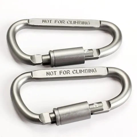 Aluminum Alloy D-Ring Carabiner Screw Lock Spring Snap Clip Hook For Backpack Camping Outdoor Travel Keychain Not For Climbing