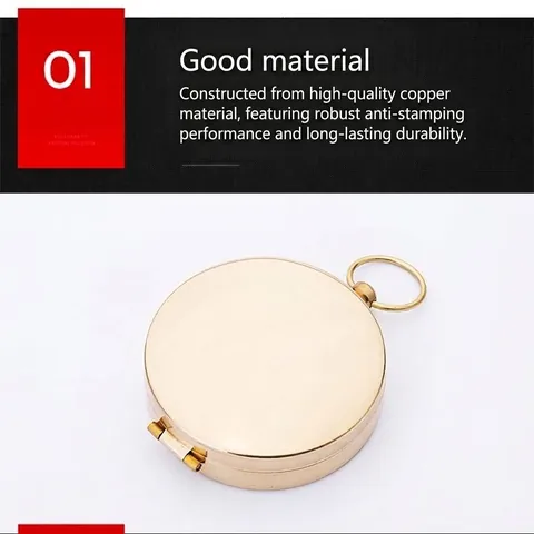 Brújula de Bolsillo Vintage de Latón con Tapa Luminosa Impermeable Brújula de Navegación Náutica para Senderismo Camping Aventura