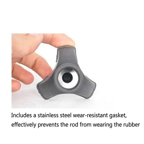 Triangle Rubber Hiking Pole Tip 2cm Inner Diameter Anti-slip Walking Cane Feet Pad With Built-in Stainless Steel Washer Wear Resistant Accessory