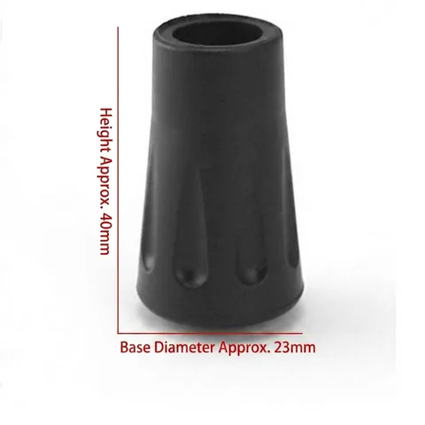 Round Black Plastic Trekking Pole Tip Protector Non-Slip Walking Stick Foot Cover Replacement Accessories With Metal Washer