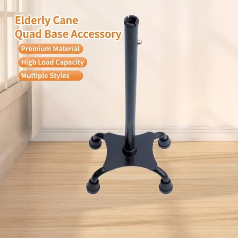 Copertura Antiscivolo Per Piedi Di Bastone Parti Di Ricambio Con Base A Quattro Gambe Per Bastone Da Passeggio Per Anziani Supporto In Metallo Gomma