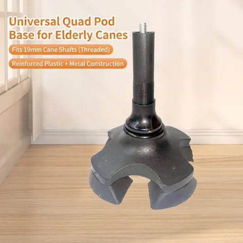 Rubber Walking Stick Feet Ferrules for 19mm Cane Base Swivel Quad Tip Anti Slip Stability Support Walking Cane Accessories
