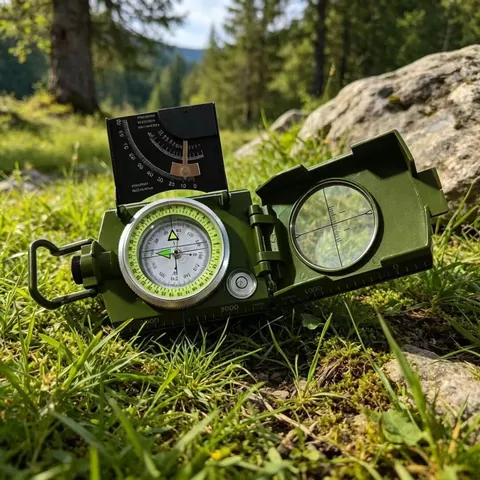 Multifunctional Alloy Compass With Clinometer Military Green Professional Outdoor Navigation Compass For Camping Hiking Gear