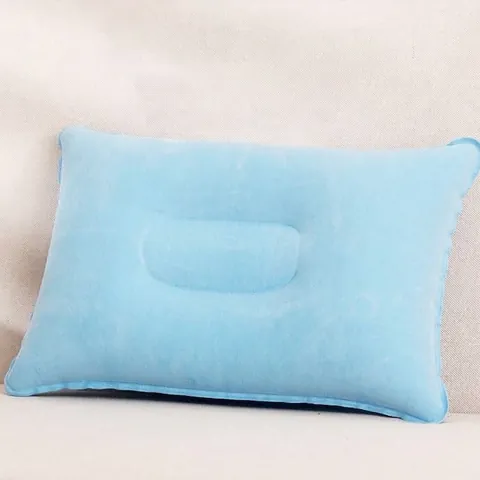 Oreiller de Voyage Gonflable Floconné Portable Ergonomique Pliable Coussin de Camping Support de Cou Compact pour Bureau Voyage