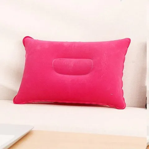 Oreiller de Voyage Gonflable Floconné Portable Ergonomique Pliable Coussin de Camping Support de Cou Compact pour Bureau Voyage