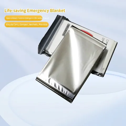 Coperta di Emergenza per Esterni in Foglio di Mylar Termico Primo Soccorso Impermeabile Antivento Riflettente per Campeggio Sopravvivenza