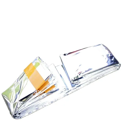 Emergency Sleeping Bag Thermal Reflective PET Aluminum Film Survival Gear For Outdoor Camping Hiking Rescue Adult Silver