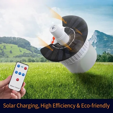 Outdoor LED Camping Tent Light Solar USB Rechargeable Portable Bulb Lantern Super Bright Emergency Lamp For Night Market