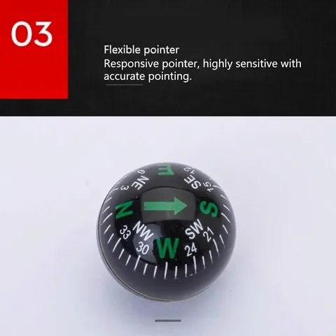 Portable 28mm Ball Shaped Compass High Precision Outdoor Navigation Compass For Hiking Camping Liquid Filled Navigator