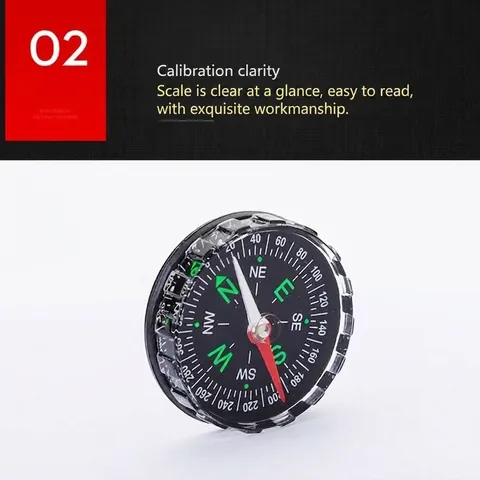Portable Mini Pocket Compass For Hiking Camping Travel Outdoor Navigation Lightweight Acrylic Round Compass Tool Accessory