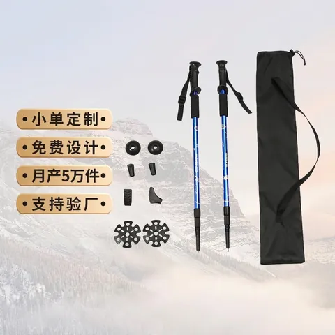 Coppia di Bastoni da Trekking in Lega di Alluminio Set da 2 Bastoncini da Escursionismo Telescopici Regolabili Con Borsa e Punte