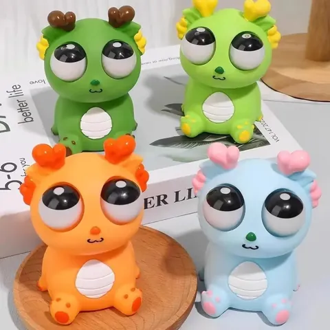 Cartoon Dragon Pop Out Eyes Squishy Toy Slow Rebound Stress Relief Fidget Toy For Kids Adults Office Desktop Decoration Gift