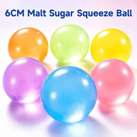 Squishy Maltose Stress Ball TPR Translucide Rebond Lent Jouet de Décompression Pour Enfants Adultes Bureau École Jouet Sensoriel 6cm Diamètre