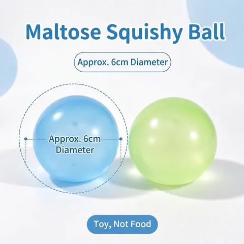 Squishy Maltose Stress Ball TPR Translucide Rebond Lent Jouet de Décompression Pour Enfants Adultes Bureau École Jouet Sensoriel 6cm Diamètre