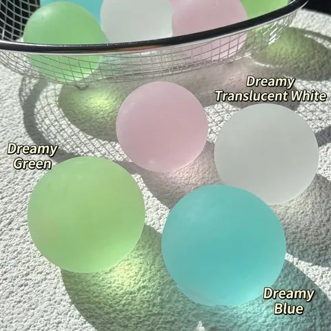 Creative Handmade Ball Squishy Toy Maltose Filling Slow Rebound Stress Relief Fidget Toy Translucent Macaron Sensory Ball