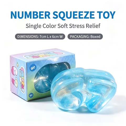 Colorful Squishy Number 67 Stress Relief Toy TPR Soft Squeeze Sensory Toy For Autism ADHD Kids Adults Party Favor Multi-color