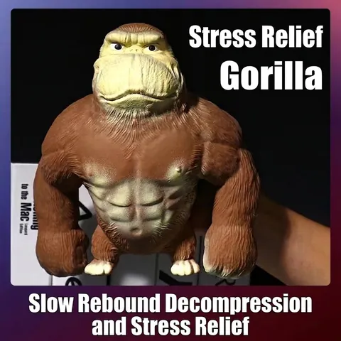 Grappige Gorilla Stressverlichting Speelgoed Squishy Spier Aap Zachte Kneedbare TPR Figuur Voor Kinderen Volwassenen Kantoor Cadeau