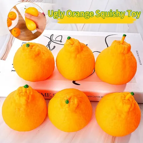Juguete Squishy de Naranja Creativo Rebote Lento Simulación Fruta Antiestrés Juguete para Apretar Para Ornamento de Escritorio