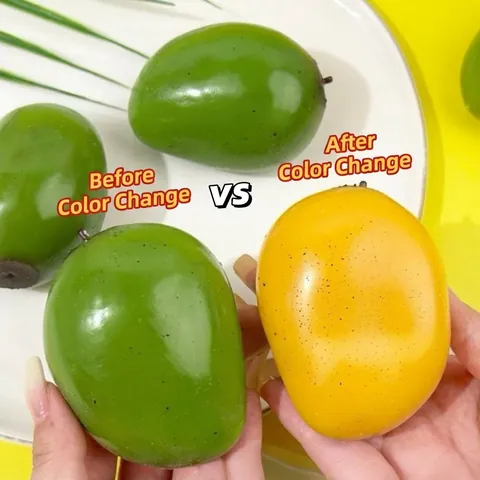 Creative Color Changing Fruit Squishy Toy Slow Rebound Stress Relief Sensory Mango Strawberry Toy For Adults Kids Gift