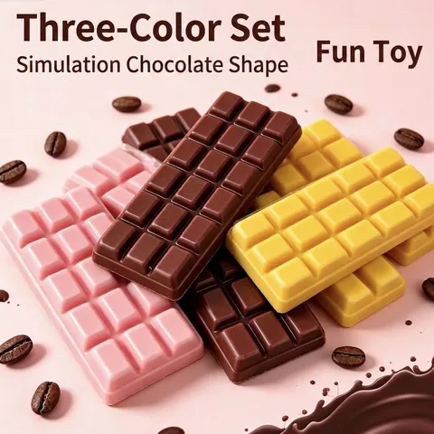 Realistic Chocolate Bar Slow Rebound Squishy Toy Sensory Stress Relief PU Foam Food Simulation Decompression Toy For Kids Adults
