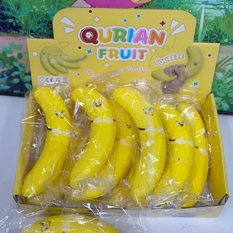 Jouet Squishy Banane Jaune de Simulation Rebond Lent Doux Soulagement du Stress Jouet de Décompression pour Enfants Adultes