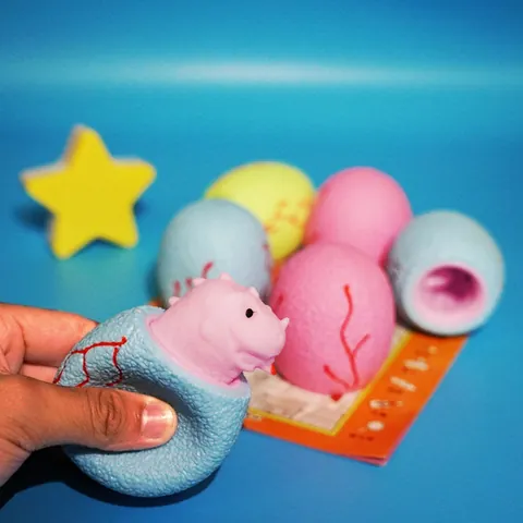 Cute Creative Funny Dinosaur Egg Squishy Toy TPR Squeeze Pop-up Dinosaur Decompression Ball Stress Relief Toy For Kids Adults