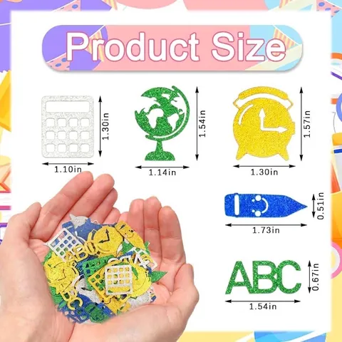 Back To School Party Confetti Glitter ABC Pencil Globe Shapes Table Decorations For School Classroom Party Celebration