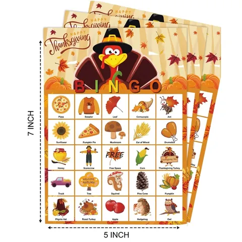 Thanksgiving Bingo Spelkaarten Herfst Esdoornblad Pompoen Spiraal Hangende Decoraties Voor Oogstfeest Benodigdheden