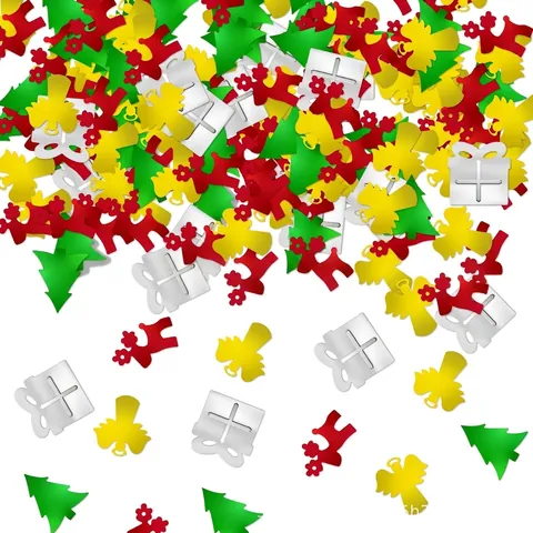 Confeti de Navidad Ángel Reno Árbol Caja de Regalo Formas Lentejuelas de PVC Para Decoración de Mesa de Fiesta Suministros de Diseño de Lugar Festivo