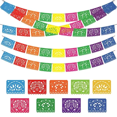 Μεξικάνικο Πάρτι Papel Picado Πανό Πολύχρωμο Διάτρητο Πανό Για Την Ημέρα Των Νεκρών Λαϊκό Θέμα Εξωτερική Εορταστική Κρεμαστή Γιρλάντες