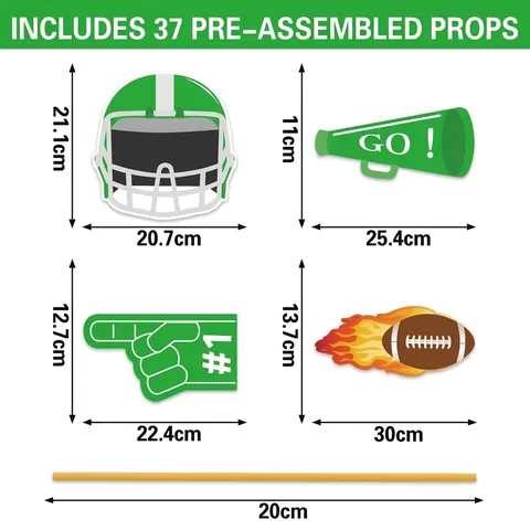 Accesorios para Fotomatón de Fiesta de Fútbol Americano Tema de Rugby Super Bowl Suministros de Decoración para Fiesta Deportiva de Game Day