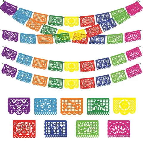 Μεξικάνικο Πάρτι Papel Picado Πανό Πολύχρωμο Διάτρητο Πανό Για Την Ημέρα Των Νεκρών Λαϊκό Θέμα Εξωτερική Εορταστική Κρεμαστή Γιρλάντες