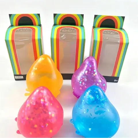 Jouet Sensoriel Squishy au Maltose en Forme de Goutte d'Eau Anti-Stress Avec Paillettes Texture de Rêve pour Adultes et Enfants