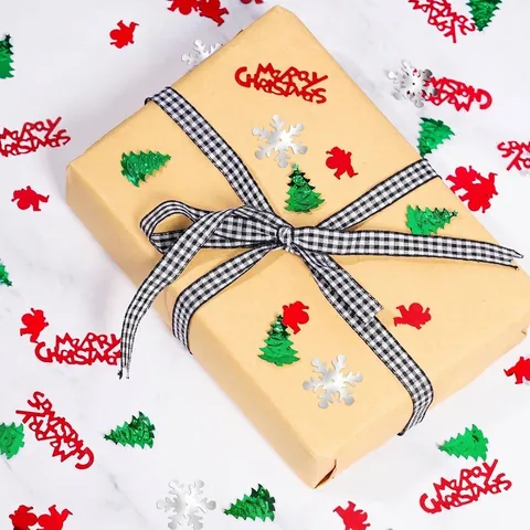 Confeti de Navidad PVC Formas Papá Noel Copo Árbol Decoración Mesa Metalizada Rociado Fiesta Rojo Verde Plata
