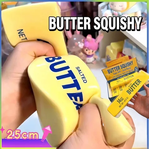 Slow Rising Simulated Butter Stick Squishy Toy Soft Squeezable Food Simulation Stress Relief Sensory Toy For Kids Adults Printed Butter Stick Toy