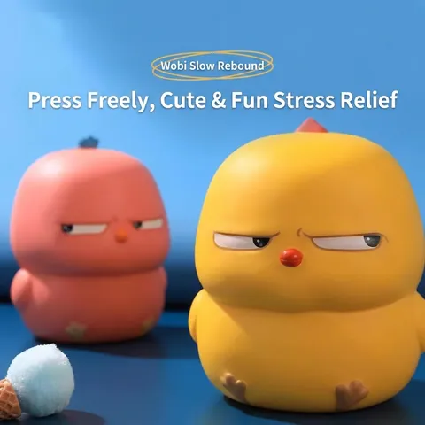 Cartoon Chicken Squishy Slow Rebound Stress Relief Toy Soft PVC Desktop Ornament For Kids Adults Office Gift