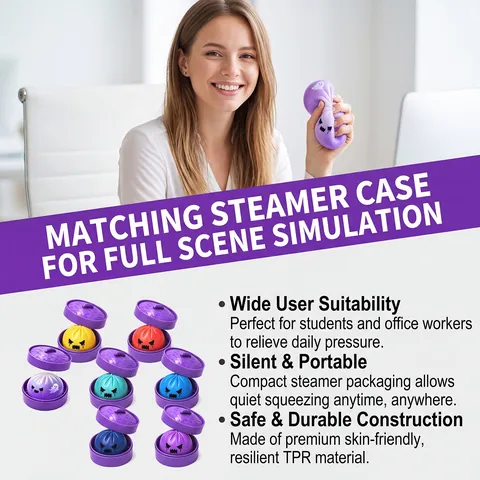 Halloween Purple Steamer Bun Squishy TPR Slow Rebound Ghost Expression Decompression Stress Relief Toy For Kids Adults Office Desk Decor