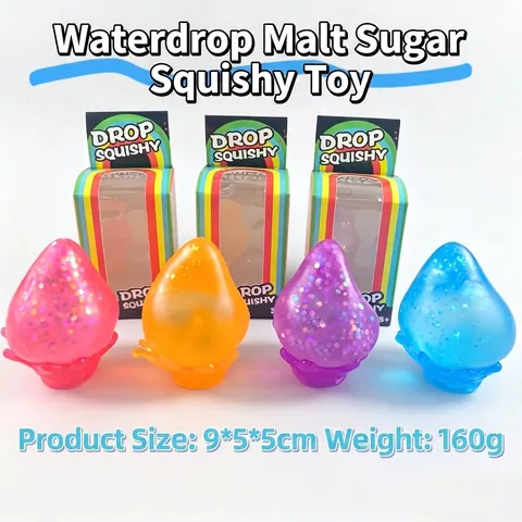 Jouet Squishy Goutte d'Eau Paillettes Aurore Jouet Anti-stress Maltose Étincelant Jouet de Défoulement pour Enfants Adultes Cadeau