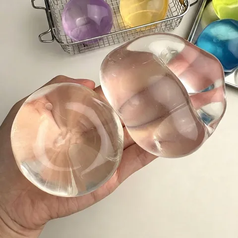 Juguete Squishy Maleable de Alta Transparencia Bola Antiestrés de TPR Hecha a Mano Juguete Fidget de Gelatina de Vaselina Clara para Adultos Niños Regalo