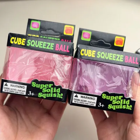 Balle à Presser en Cube d'Eau Transparent Squishy Texture de Maltose Jouet Anti-Stress Jouet de Décompression pour Enfants Adultes