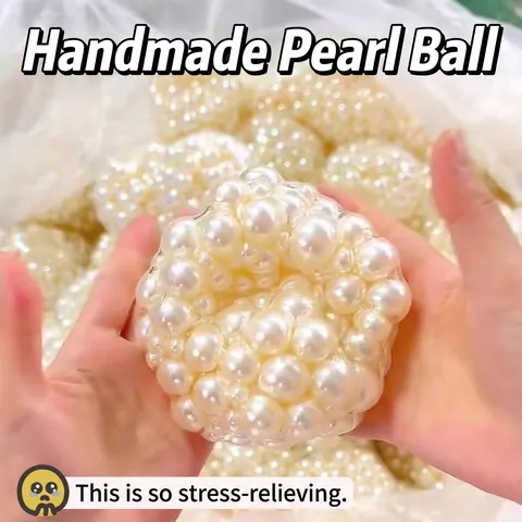 Creative Pearl Texture Squishy Stress Relief Ball Aesthetic Squeeze Toy for Adults Teens Office Healing Hand Toy