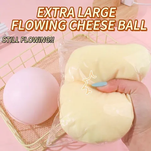 Large Jumbo Fluid Cheese Ball Squishy Toy For Kids Adults Slow Rebound Decompression Stress Relief Toy Bread Shape Sensory Toy