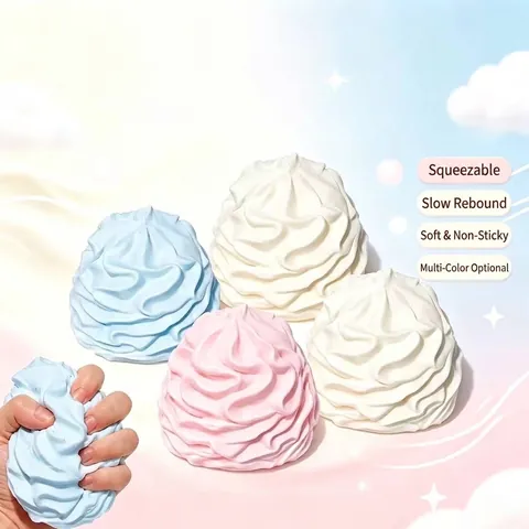 Simulation Cream Swirl Squishy Squeeze Toy Cute Soft Slow Rebound Sensory Vent Toy For Stress Relief Portable Fidget Toy Office Desktop Decor Gift