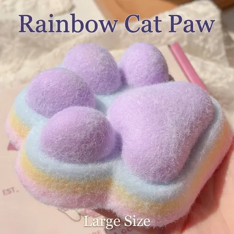Jouet Squishy Patte de Chat Arc-en-ciel Géant Jumbo Mochi Anti-stress Flocage Doux Cadeau Sensoriel de Haute Valeur