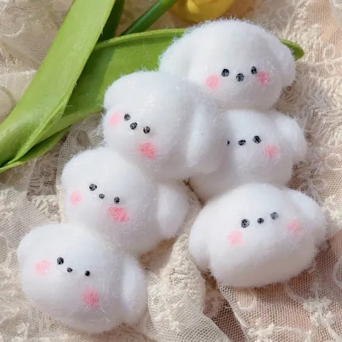 Lindo Juguete Squishy de Cachorro Apilado Triple de Dibujos Animados Flocado Borroso Descompresión Alivio del Estrés Juguete para Apretar para Niños Adultos Regalo