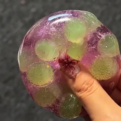 Handmade Kyoho Grape Squishy Toy TPR Stress Relief Ball Creative Squeeze Sensory Fidget Toy For Adults Teens Office Desk Decor
