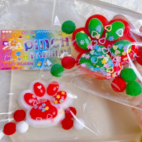 Weihnachten Katzenpfote Squishy Spielzeug Weiches TPR Stressabbau Quetschspielzeug Mit Pailletten Und Flauschigem Ball Für Kinder Erwachsene